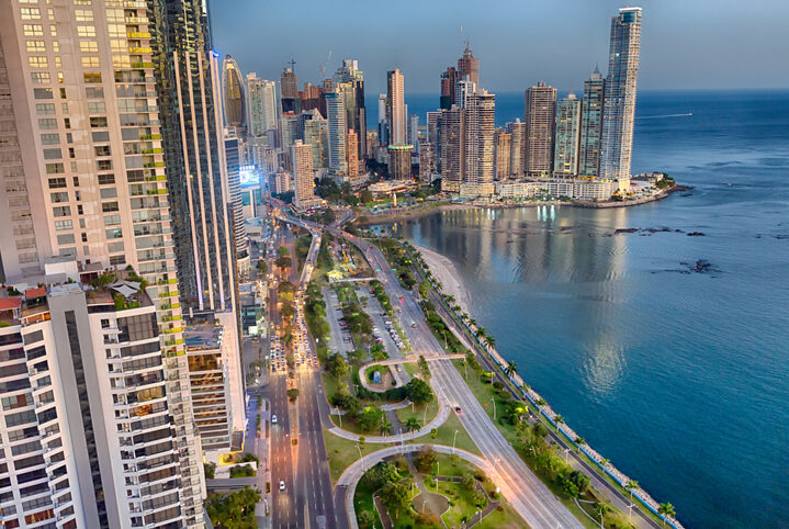 Panama City Skyline on summer night