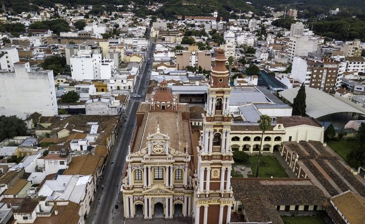 Panoramic view of San Franscico Church, Salta. Argentina.