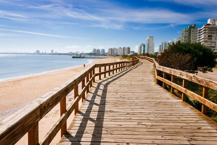 Deck at the beach in the seaside of Punta del Este