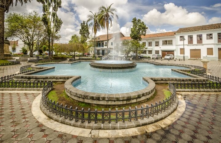 Plaza de San Sebastian in Cuenca, Ecuador