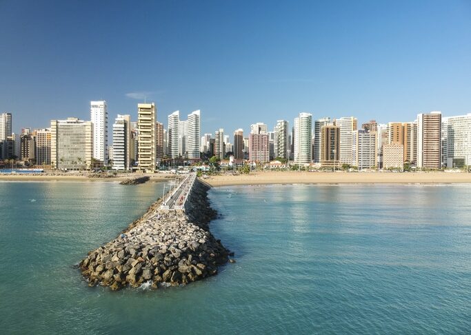 Skyline of Fortaleza city Beach, Brazil