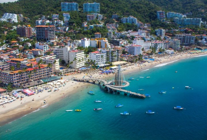 Aerial view of Puerto Vallarta bay