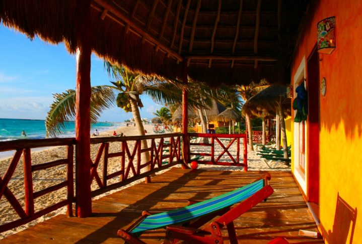 Golden hour over Playa del Carmen