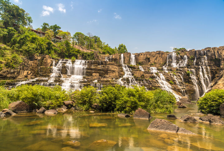 Pongour Waterfall near Dalat city, Vietnam in a summer day