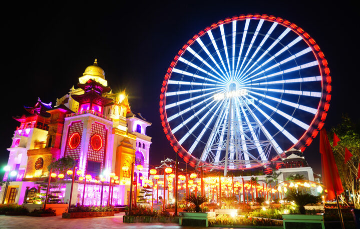 Sun Wheel at night, Da Nang, Vietnam